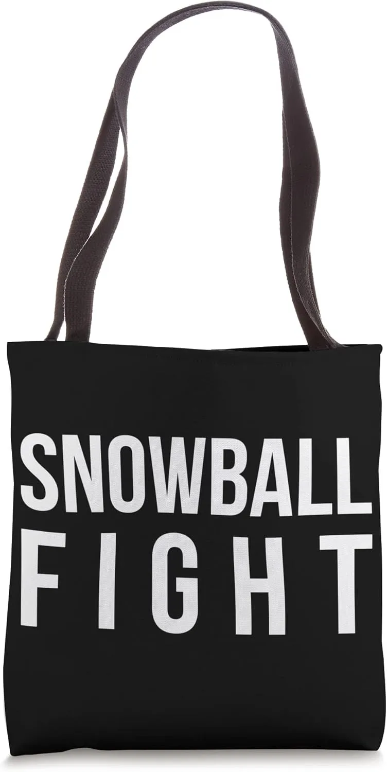 Snowball Fight Snow Ball Snowing Snowfall Snowy Days Winter Tote Bag