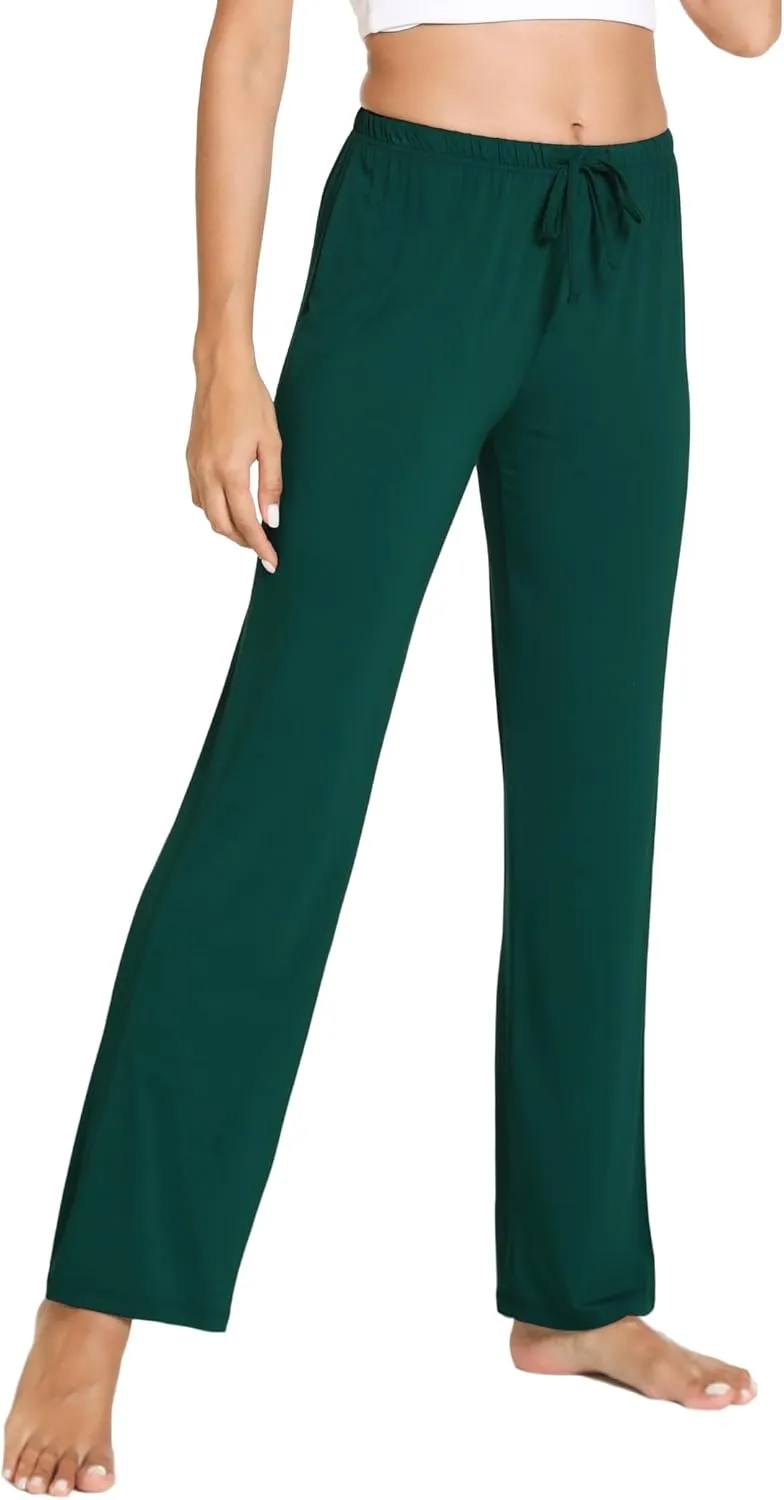 Soft Viscose Pajama Pants for Women, Comfy Lounge Sleep Pants Pj Bottoms Drawstring Sleepwear