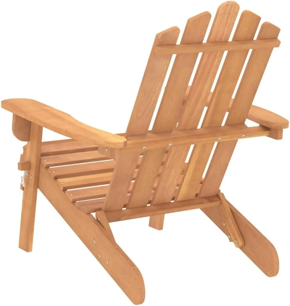Solid Acacia Wood Adirondack Chair for Patio Outdoor Foldable Lounge Furniture with Ergonomic Design 35.4" Height Oil-Finished Weather-Resistant
