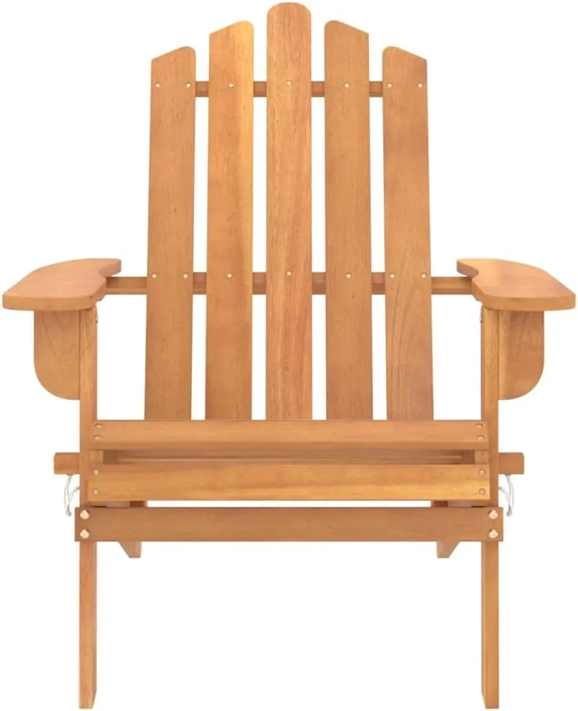 Solid Acacia Wood Adirondack Chair for Patio Outdoor Foldable Lounge Furniture with Ergonomic Design 35.4" Height Oil-Finished Weather-Resistant