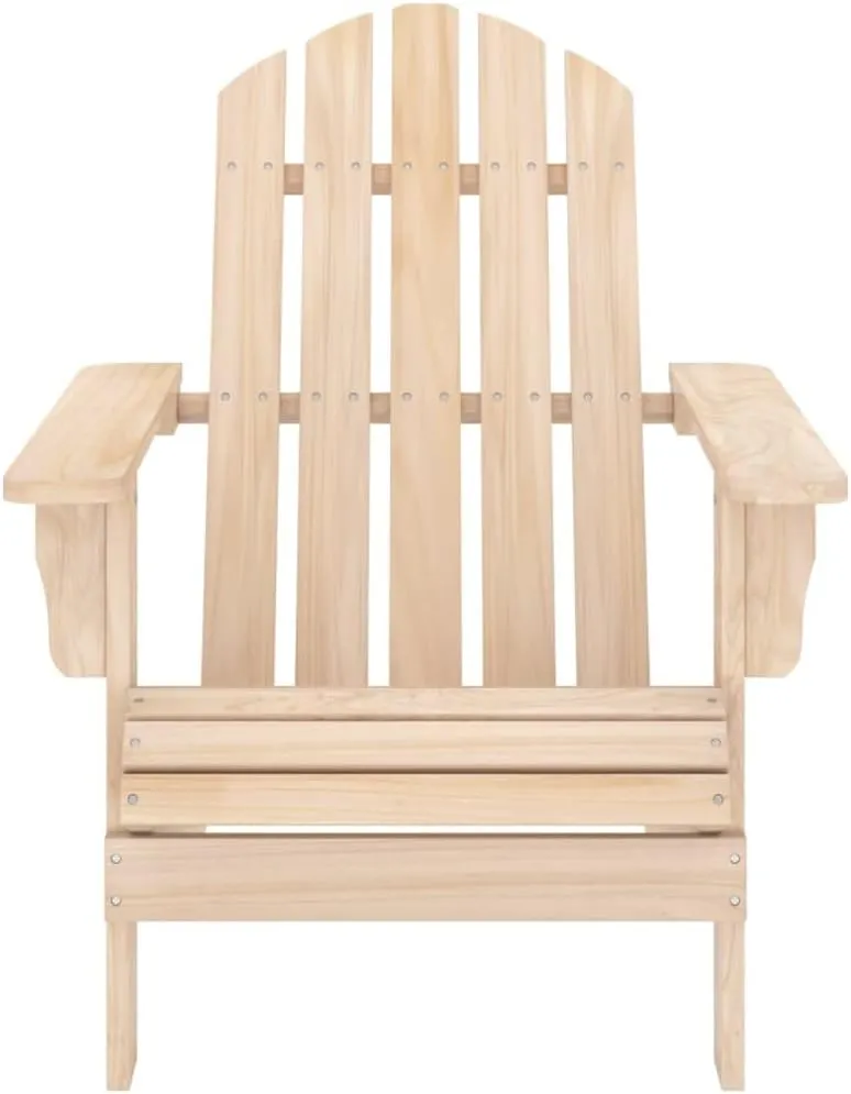 Solid Fir Wood Adirondack Chair for Patio Outdoor Relaxation, Sturdy Lounge Chair with Ergonomic Design and 242.5lb Capacity for Backyard Poolside Beach Camping