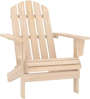 Solid Fir Wood Adirondack Chair for Patio Outdoor Relaxation, Sturdy Lounge Chair with Ergonomic Design and 242.5lb Capacity for Backyard Poolside Beach Camping