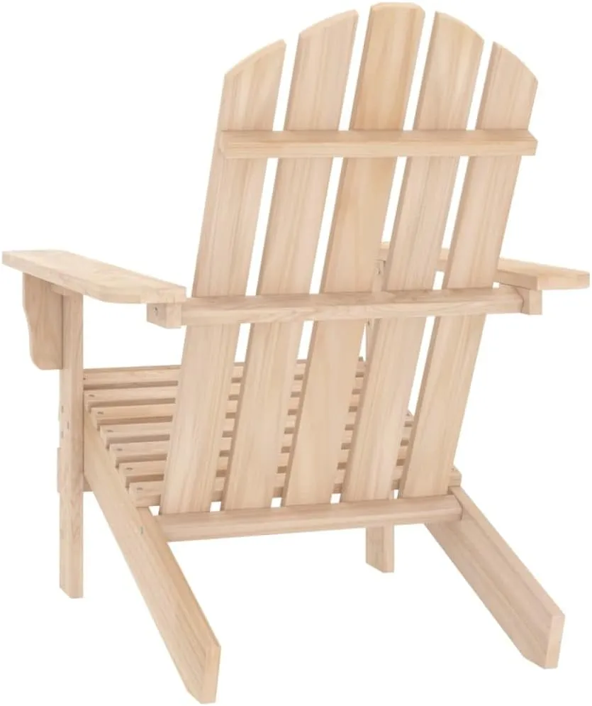 Solid Fir Wood Adirondack Chair for Patio Outdoor Relaxation, Sturdy Lounge Chair with Ergonomic Design and 242.5lb Capacity for Backyard Poolside Beach Camping