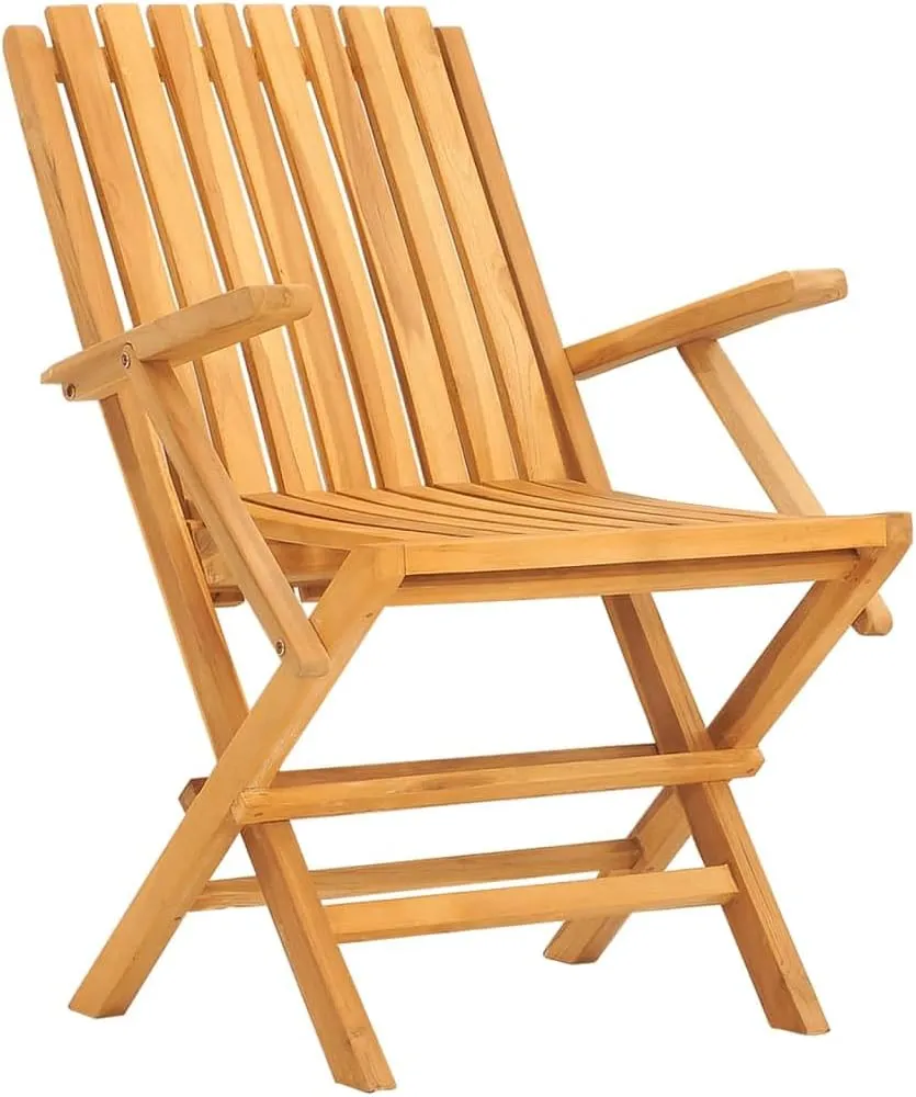 Solid Teak Wood Folding Patio Chairs 2-Pack 24"x26.4"x35.4" Outdoor Furniture Foldable Lounge Seating for Backyard, Poolside, Camping
