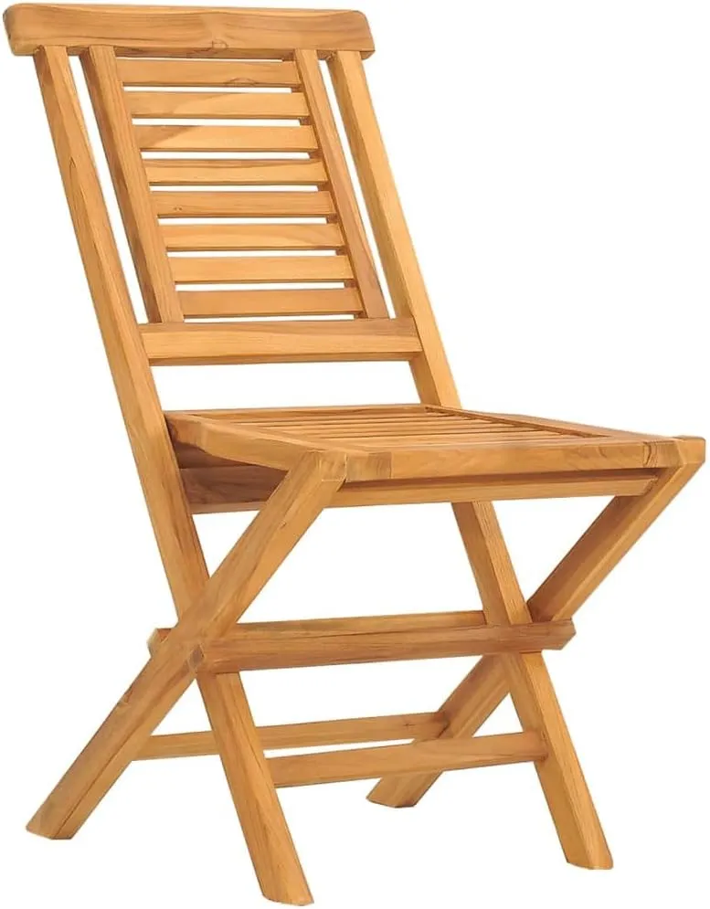 Solid Teak Wood Folding Patio Chairs 6 Pcs 18.5"x24.8"x35.4" Outdoor Furniture Foldable Lounge Chairs for Beach Camping Poolside