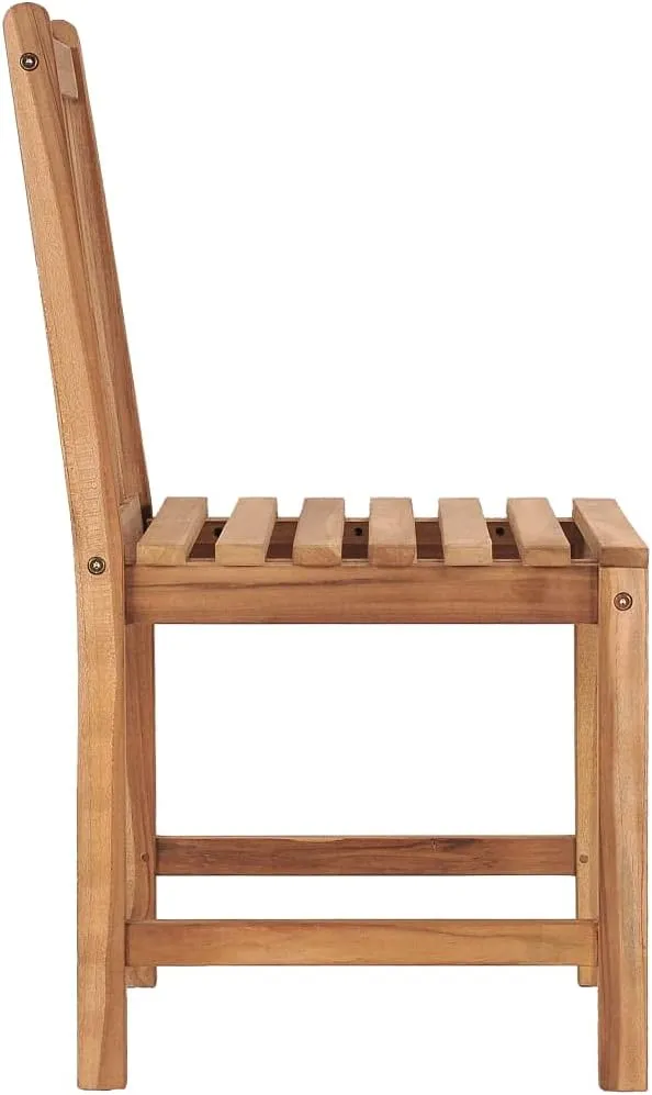 Solid Teak Wood Patio Chairs Set of 2 with Gray Cushions, Outdoor Lounge Chairs Weather-Resistant Hardwood Furniture for Garden Poolside Deck