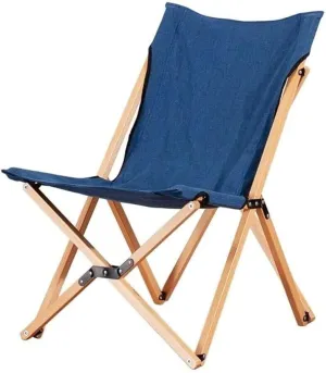 Solid Wood Folding Camping Chair - Portable Outdoor Beach with Mesh Back, Heavy Duty Steel Frame, Cotton & Linen Seat, Supports 264lbs, Easy Setup Carry Case