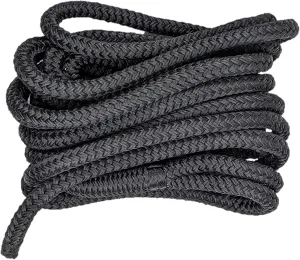 South Bend Rope Marine Grade Double Braided Nylon Dock Line w/Eye Splice (Black, 1-inch x 35 feet)
