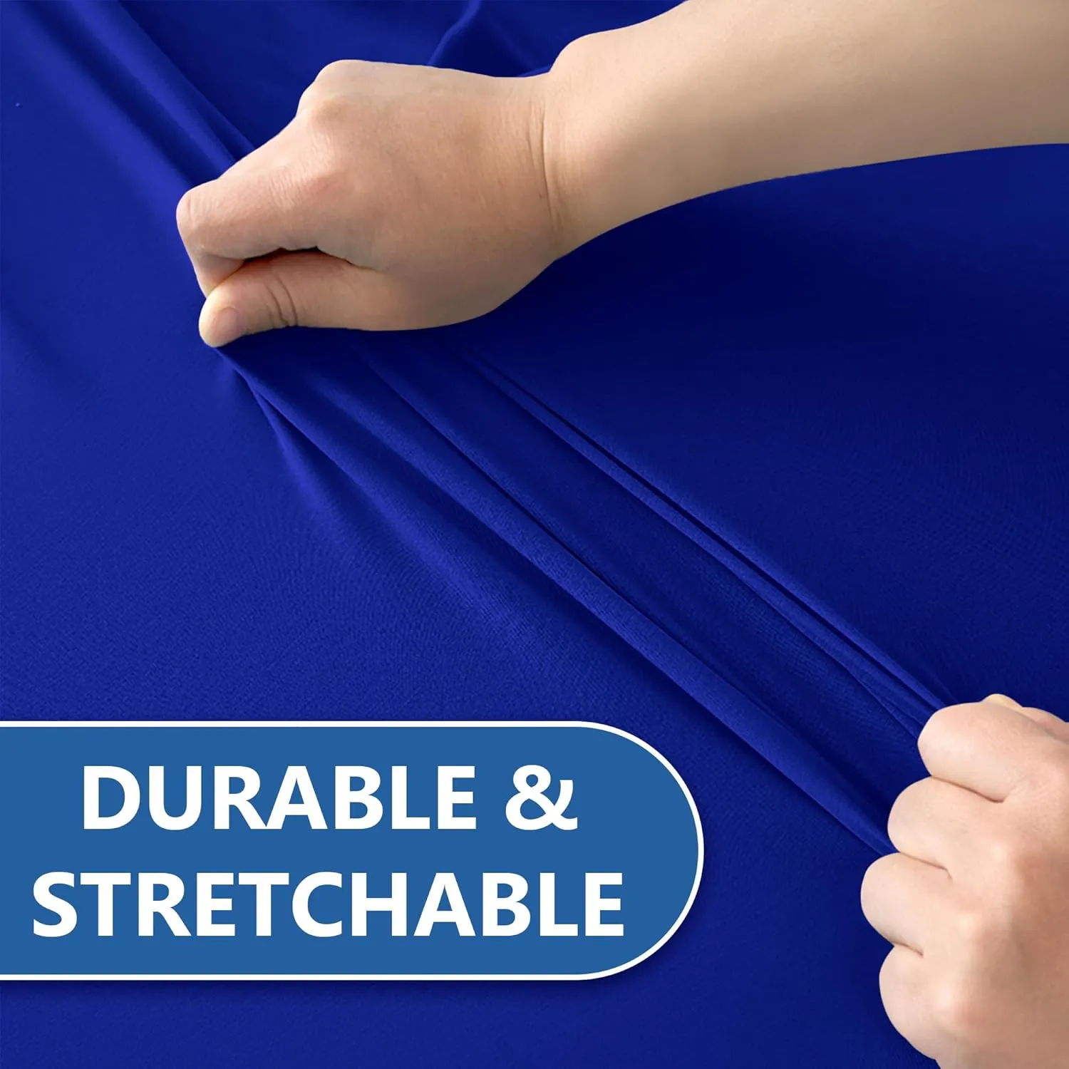 Spandex Table Cover for 6 Foot Rectangle Tables-6 Pack Royal Blue Outdoor Picnic Elastic Table Cover-Spandex Stretch Folding Table Cloths for Camping Dining Room Patio Kitchen Banquet Party