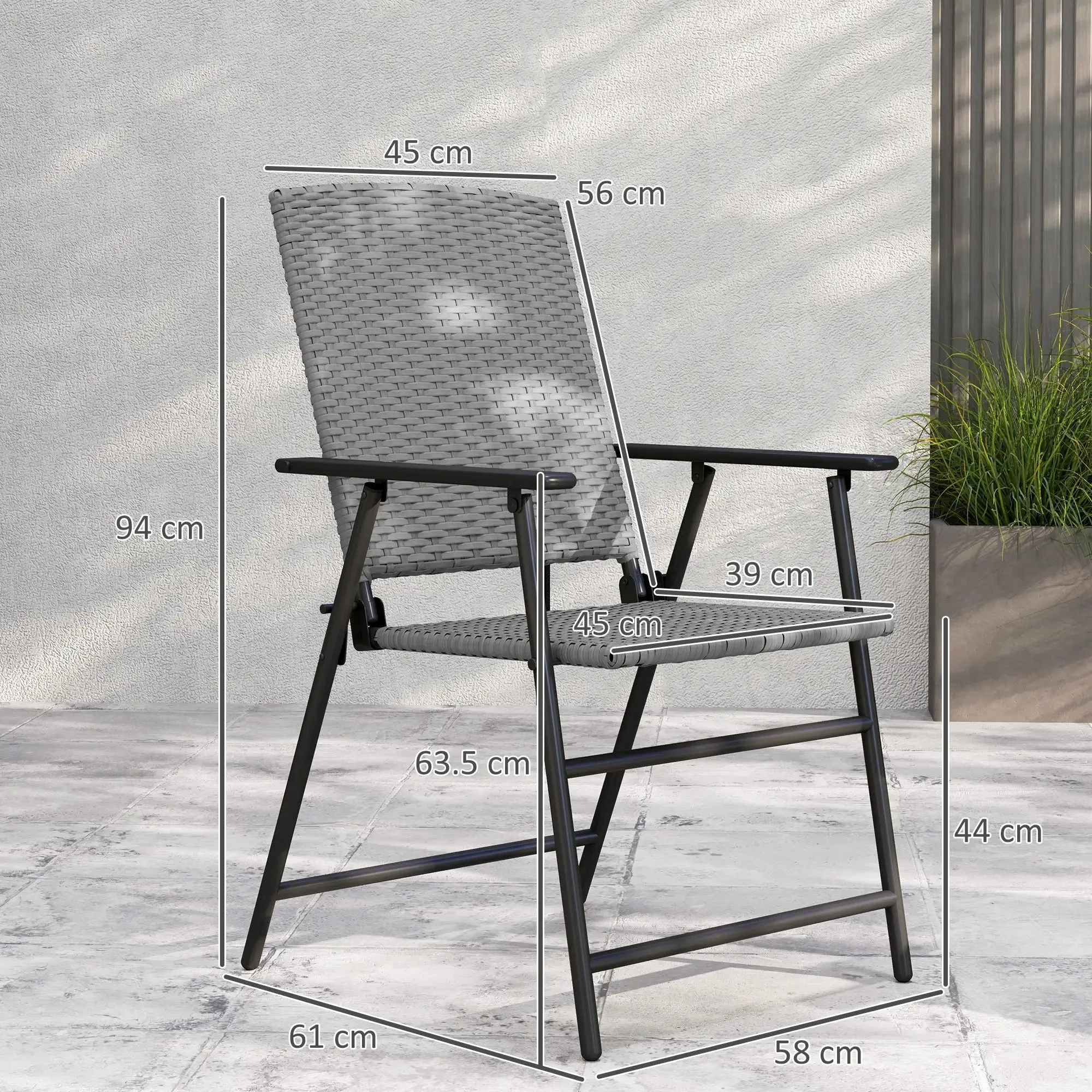 Special offer Grey Two Set Seat Rattan - Chairs Easy to install Folding Of Outsunny