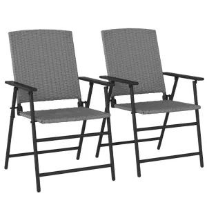 Special offer Grey Two Set Seat Rattan - Chairs Easy to install Folding Of Outsunny