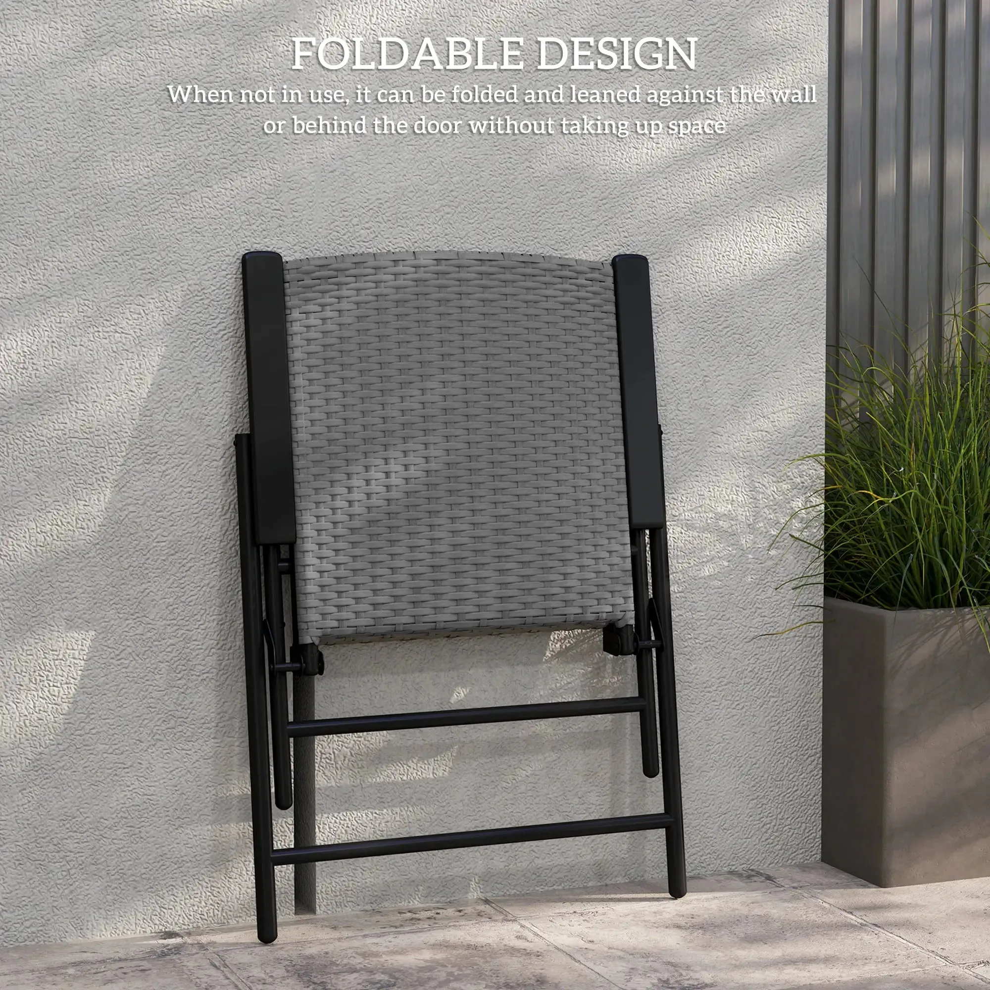 Special offer Grey Two Set Seat Rattan - Chairs Easy to install Folding Of Outsunny