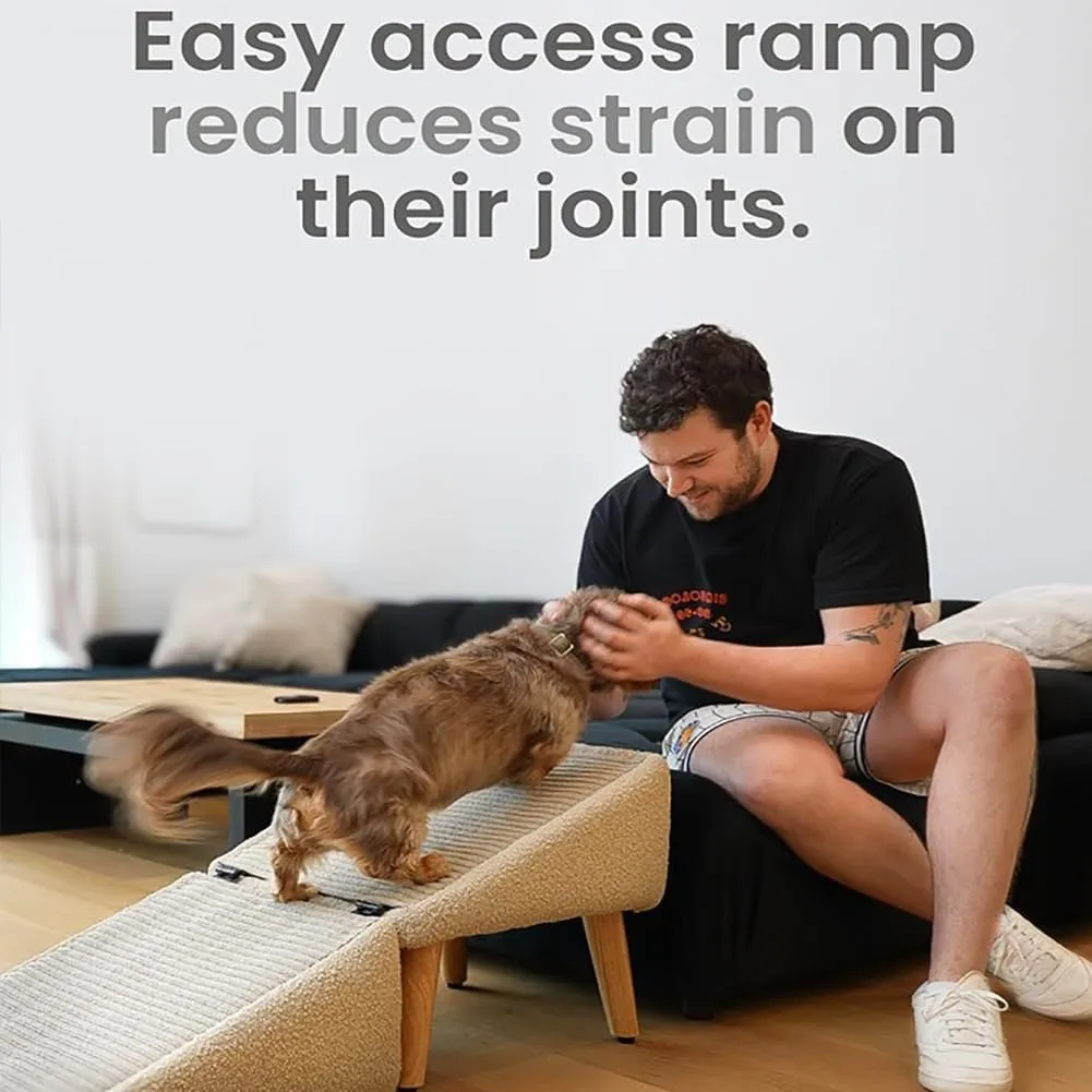 Split Ottoman Dog Ramp, All-in-One Lightweight Folding Pet Ramps Stairs for Couch, 13.8" H Dog Chair for Bed, Couch, Pet Steps Large and Small Dogs, Outdoor Dogs Ramp Porch Steps