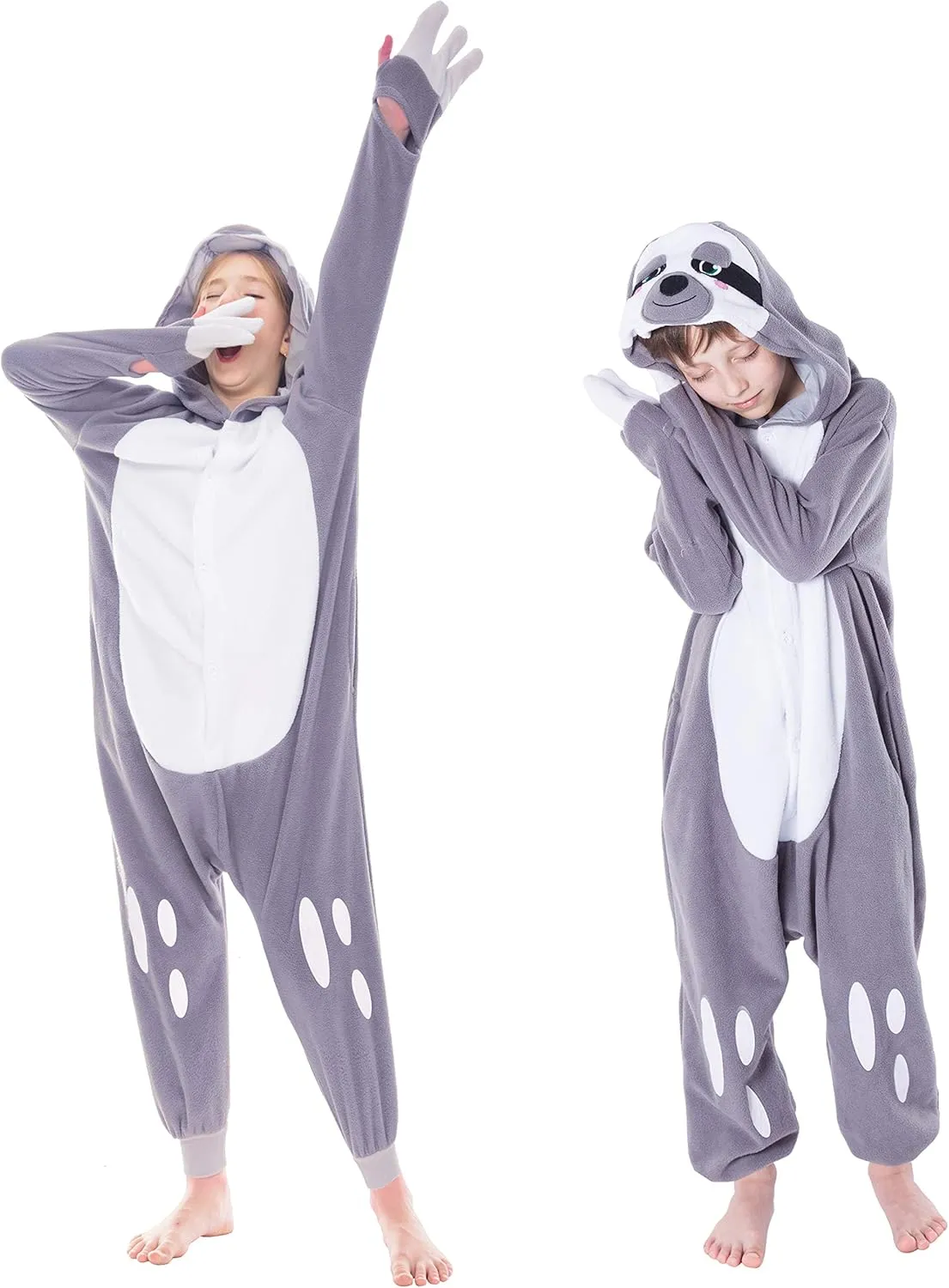 Spooktacular Creations Halloween Child Sloth jumpsuit, Kids One Piece Grey Sloth Animal Costume