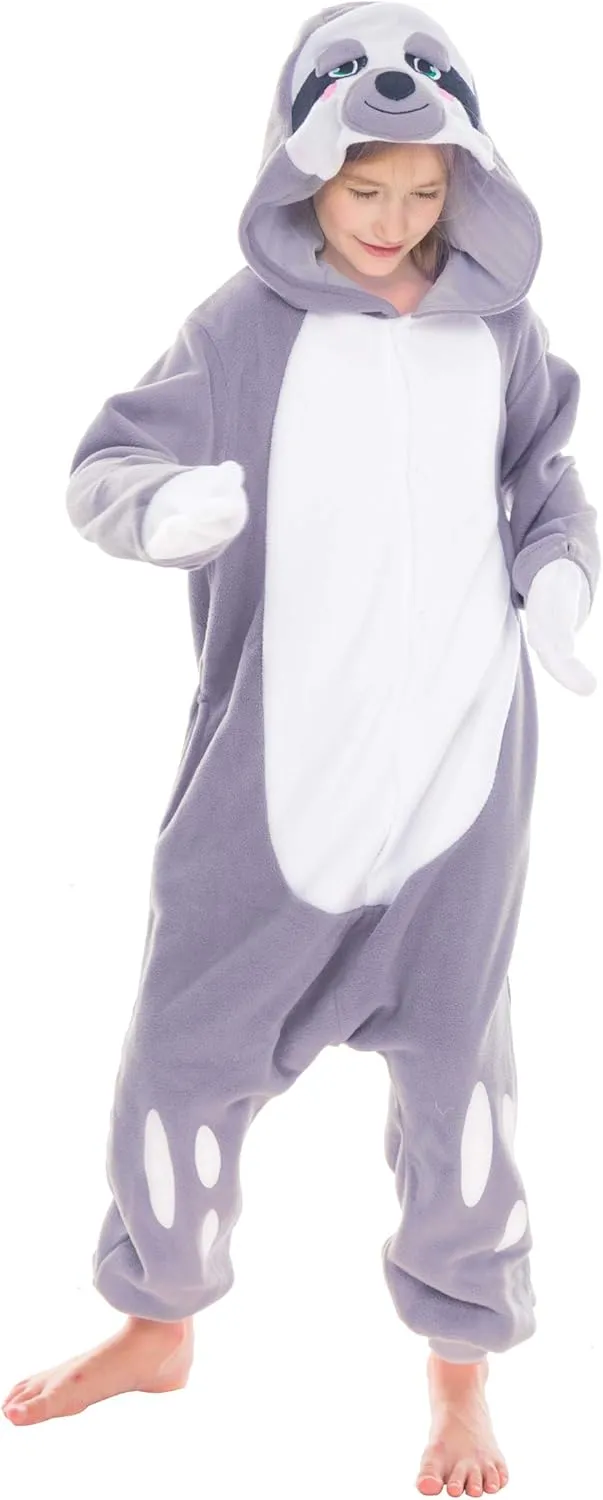 Spooktacular Creations Halloween Child Sloth jumpsuit, Kids One Piece Grey Sloth Animal Costume