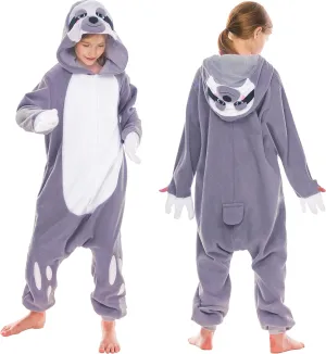 Spooktacular Creations Halloween Child Sloth jumpsuit, Kids One Piece Grey Sloth Animal Costume