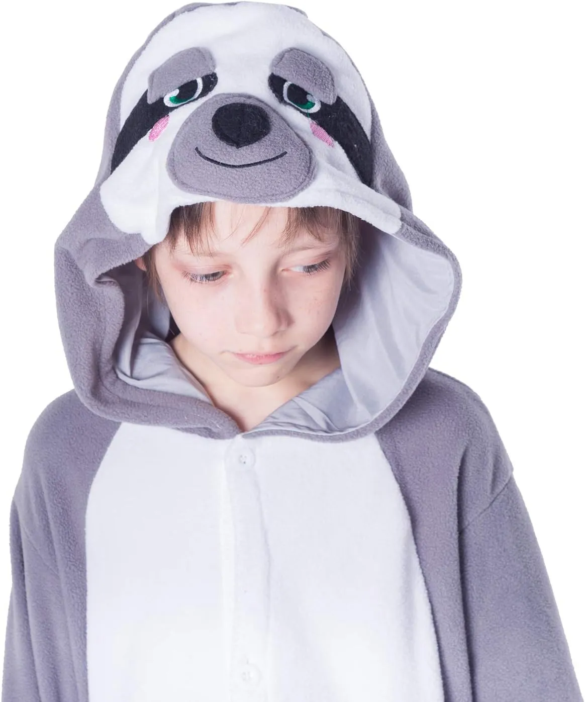 Spooktacular Creations Halloween Child Sloth jumpsuit, Kids One Piece Grey Sloth Animal Costume