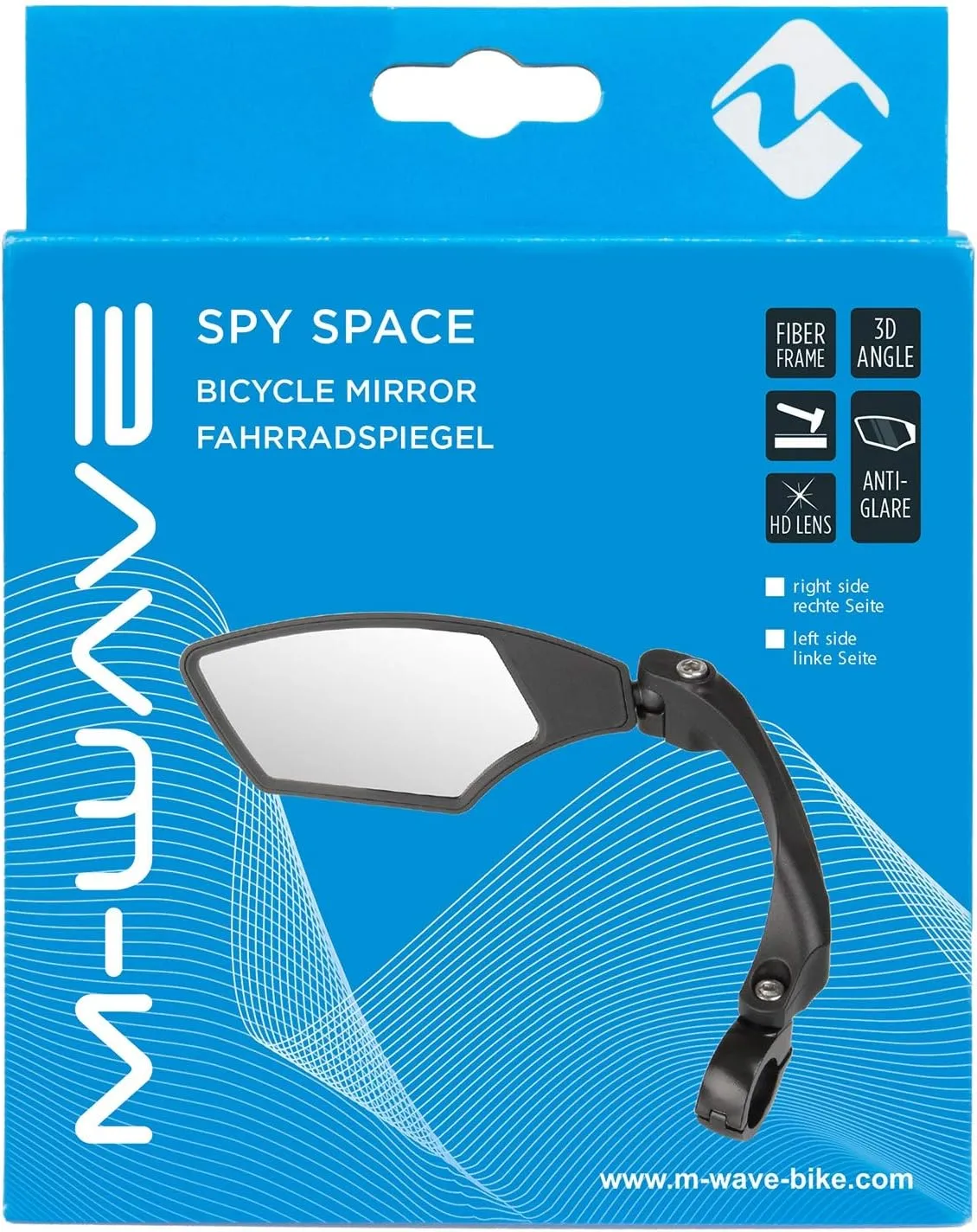 Spy Space Bicycle Mirror, right side mount, Black