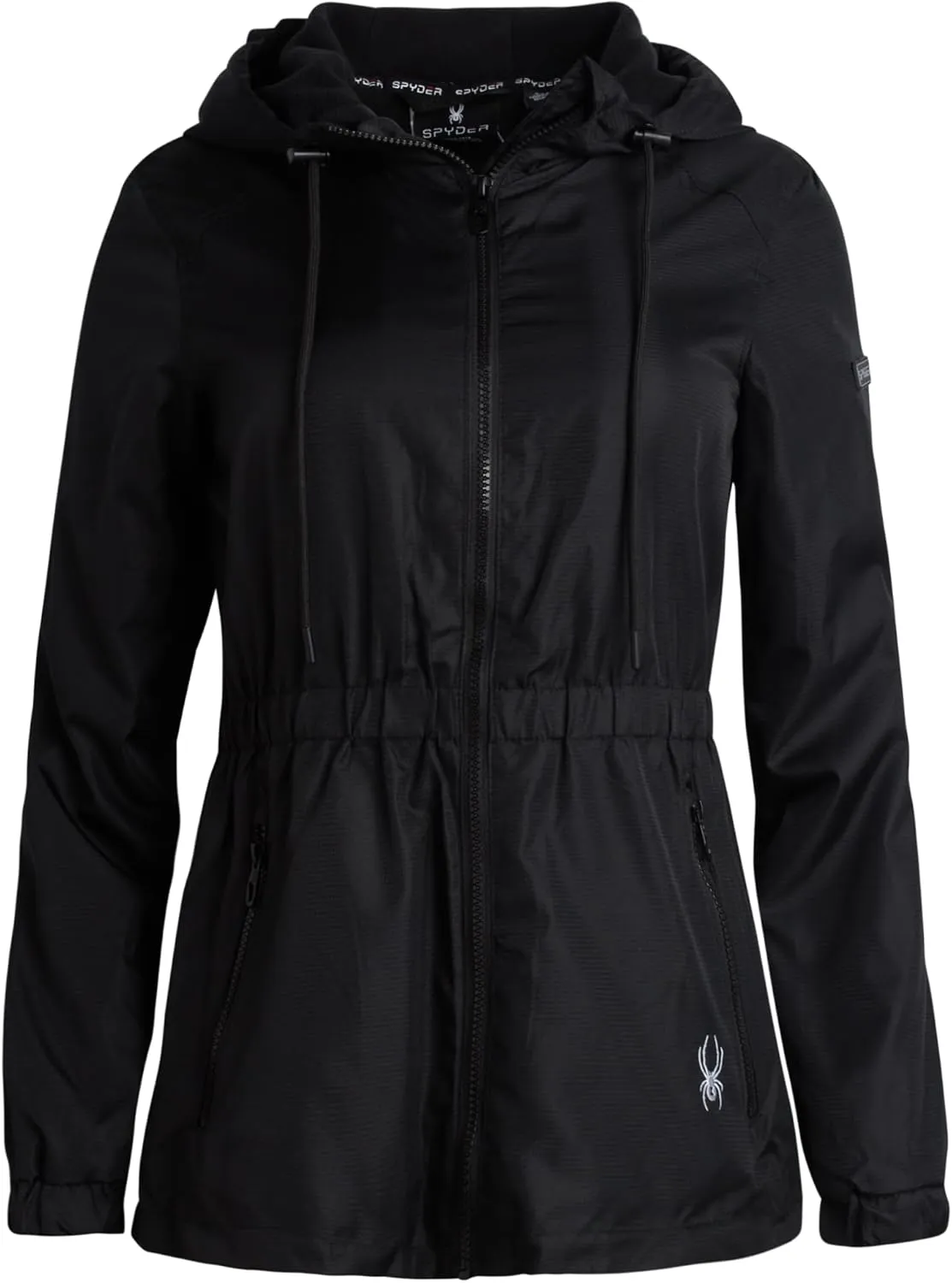 Spyder Women's Windbreaker Jacket - Lightweight Polar Fleece Lined Zip Up Rain Outerwear Coat with Hood (Sizes: S-XL)