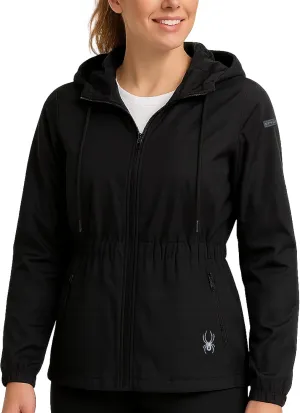 Spyder Women's Windbreaker Jacket - Lightweight Polar Fleece Lined Zip Up Rain Outerwear Coat with Hood (Sizes: S-XL)