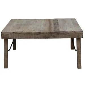 Square Reclaimed Wood Folding Coffee Table