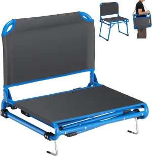 Stadium Seats with Back Support, 2 in 1 Folding Chairs with Shoulder Strap,Portable Bleacher Seats with Non-Slip Foot,Wide Stadium Chairs for Sports Events Outdoor Camping