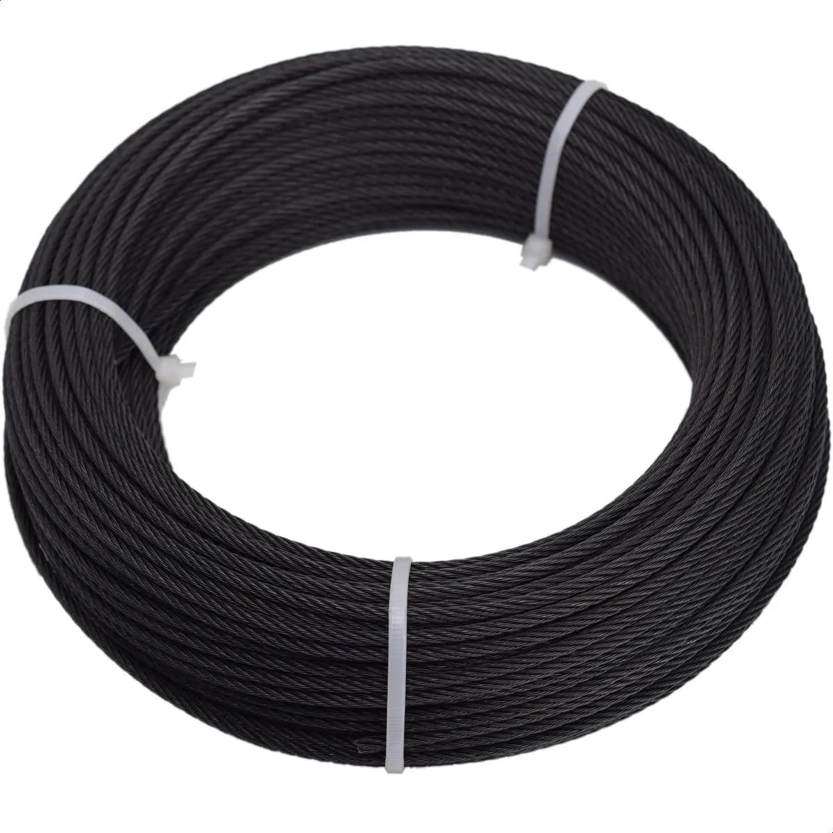 Stainless Steel Wire Rope Cable, Cable Railing Hardware Kit, for 1/8 Cable Railing System, Black, 7 x 7 Strands Construction, 150ft