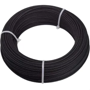 Stainless Steel Wire Rope Cable, Cable Railing Hardware Kit, for 1/8 Cable Railing System, Black, 7 x 7 Strands Construction, 150ft