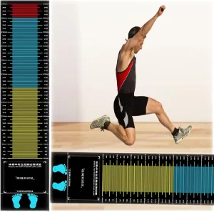 Standing Jumping Mat, Jump Rope Mat Shock Absorbing, Non-skid Long Jump Mats for Floor Work Out, Large Rubber Exercise Mat, for Gym School Home Exercise (1.6 X 11.5ft)