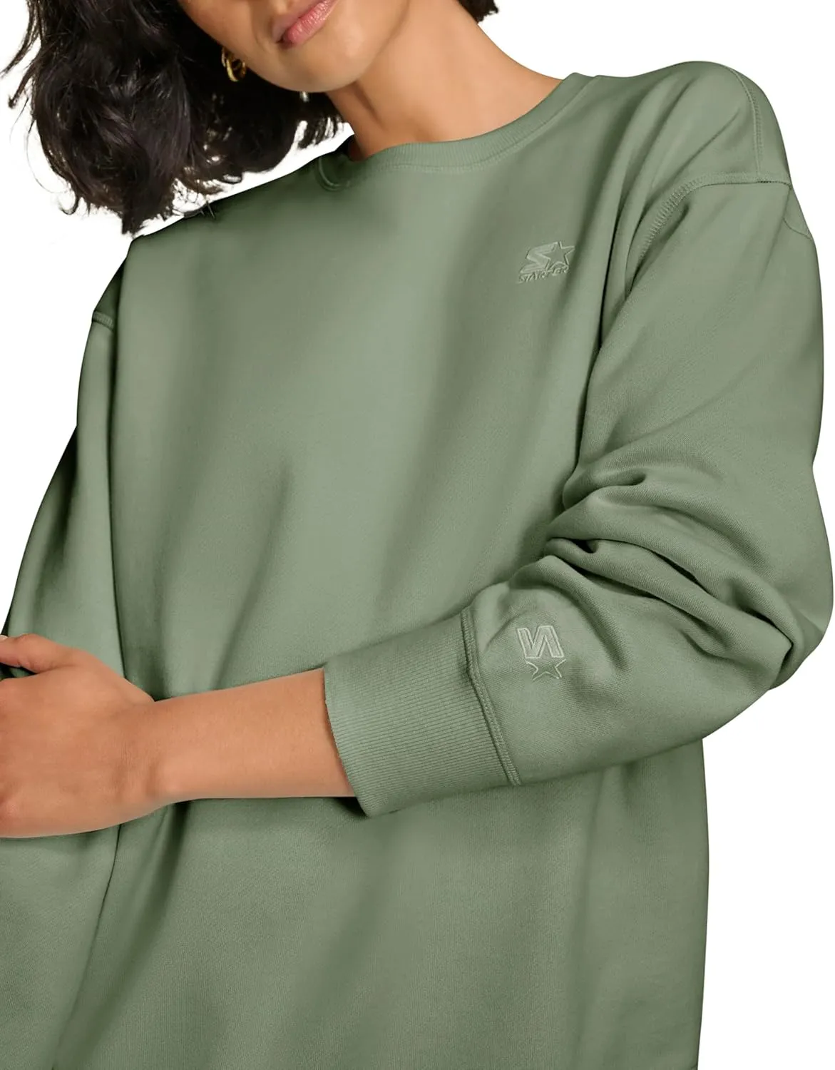 Starter Women's Extra Soft Embroidered Logo Casual Crew Neck