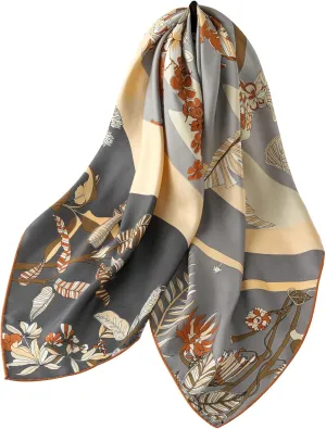 STARWHISPER 100% Pure Mulberry Silk Square Scarf-35''x35''14MM Lightweight Neckerchief Hair Scarves Headscarf Night Sleeping