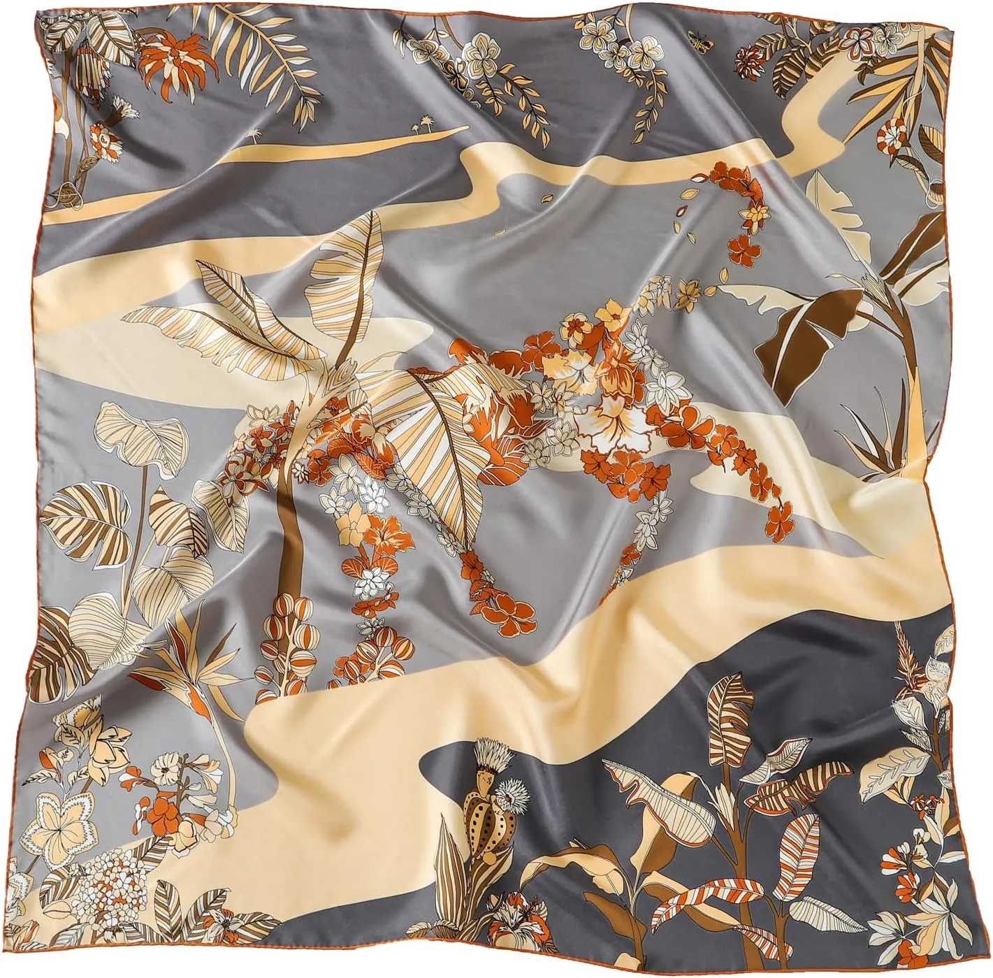 STARWHISPER 100% Pure Mulberry Silk Square Scarf-35''x35''14MM Lightweight Neckerchief Hair Scarves Headscarf Night Sleeping