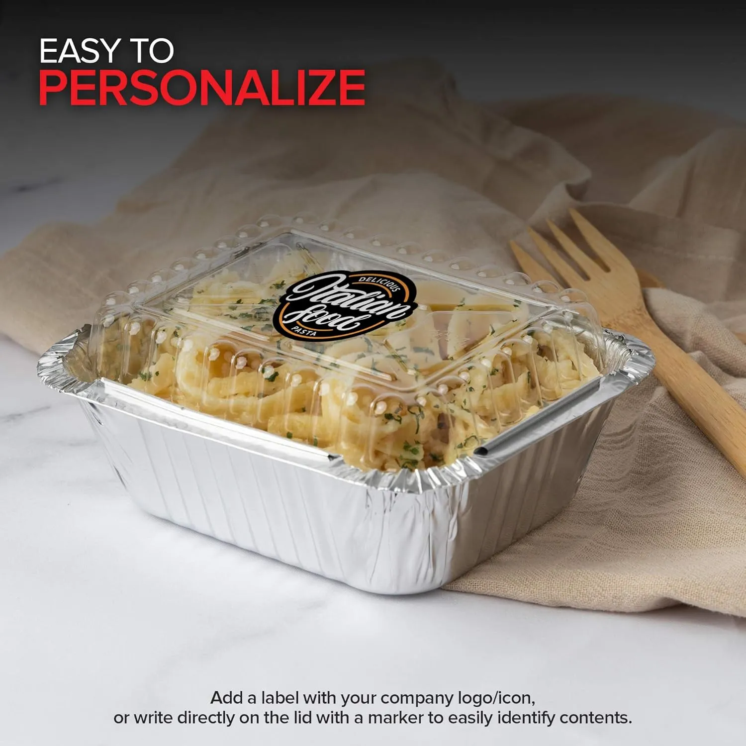 Stock Your Home 1 Lb Small Aluminum Pans with Lids (100 Pack) Foil Pans   Clear Plastic Lids, Disposable Cookware, Takeout Trays with Lids - To Go Disposable Food Containers for Restaurants & Catering