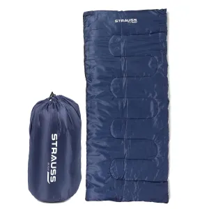 STRAUSS Camping Sleeping Bag - Lightweight, Portable | 1 Person | All Seasons | Blue