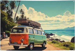 Summer Road Trip Banner Party Decor Backdrop Banner Birthday Party Photography Background Decorations Indoor Outdoor Wall Decor Banner Party Supplies Favors 71 x 47 Inch