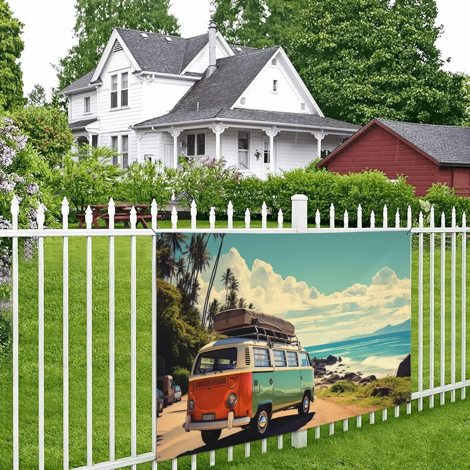 Summer Road Trip Banner Party Decor Backdrop Banner Birthday Party Photography Background Decorations Indoor Outdoor Wall Decor Banner Party Supplies Favors 71 x 47 Inch