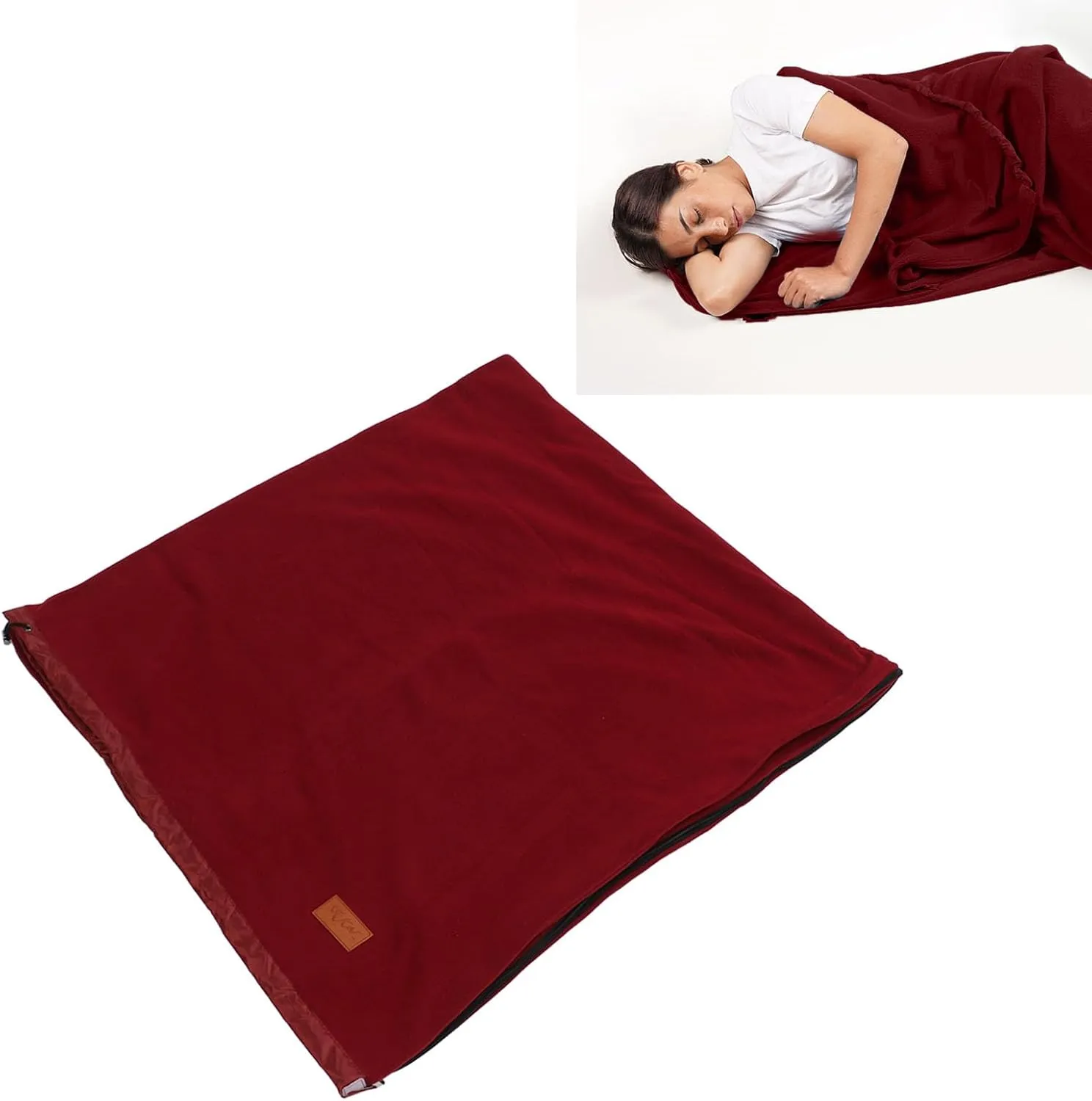Super Thick Fleece Sleeping Liner with, Soft and Durably Camping Blanket for Travel and Backpacking, Provides Extra Warmth and Comfort