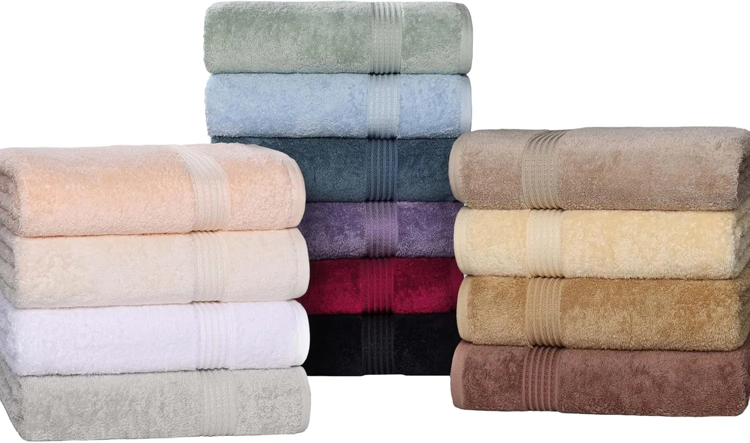Superior Egyptian Cotton 6-Piece Towel Set, Bathroom Essentials, Towels For Bathroom, Apartment, Airbnb, Guest Bath, Face, Hand, Bath Towels, Washcloths, Absorbent, Fast Drying, Sage
