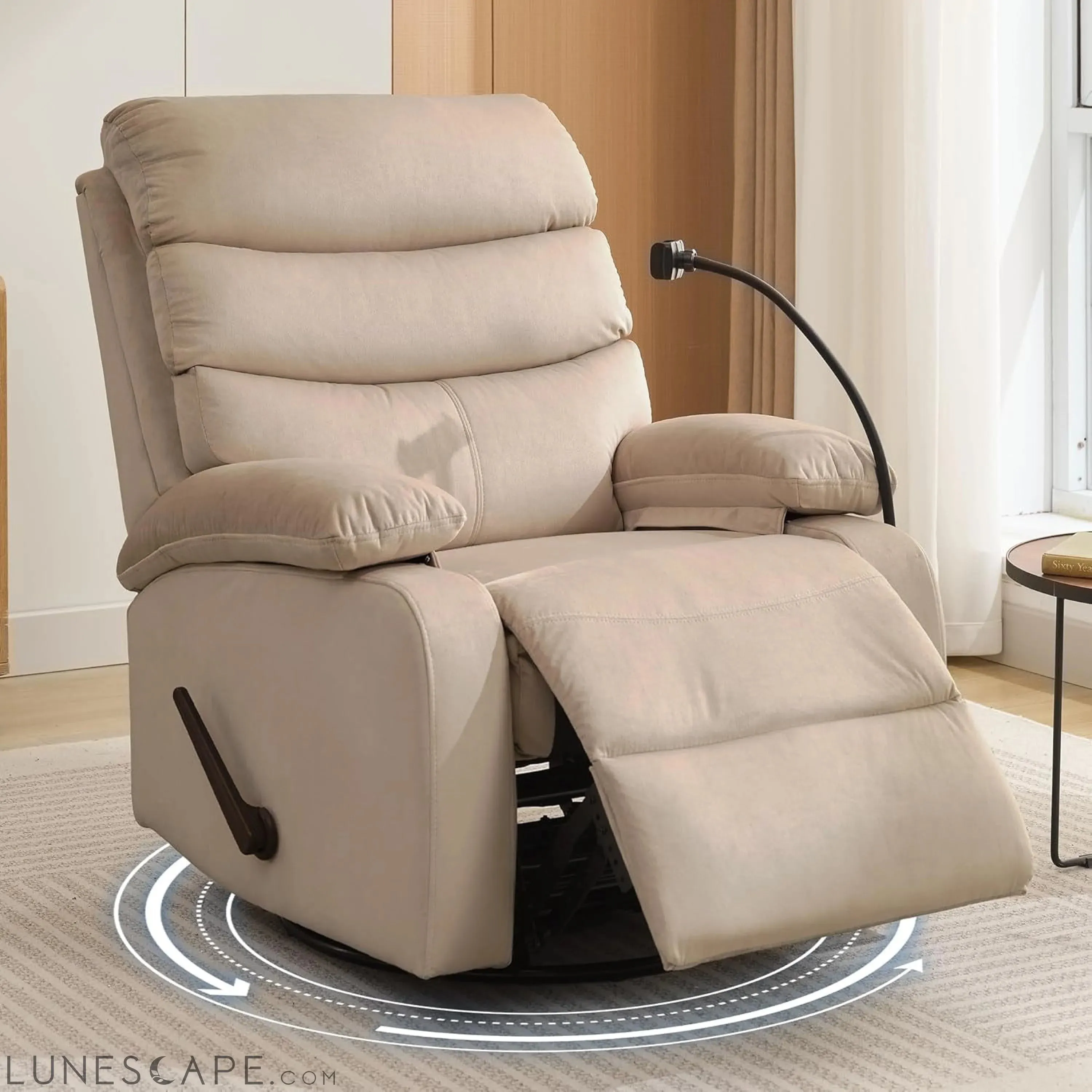 Swivel Rocker Recliner Chair for Adults, Rocking Recliner Chair,