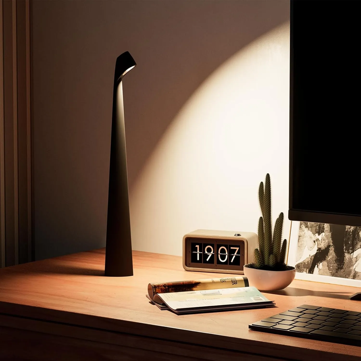 Table Lamps Cordless Rechargeable Battery Light, LED Desk Lamps Outdoor Portable Touch Lamps, Operated Wireless Portable Lamp. (Black)