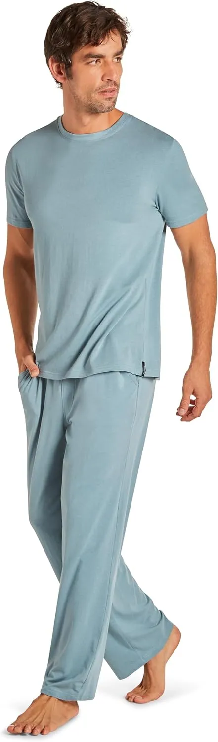 TAHARI Men's Ultimate Comfort Men's Crew Neck Sleep T-Shirt – Soft Cotton Blend, Lightweight & Breathable Lounge Shirt