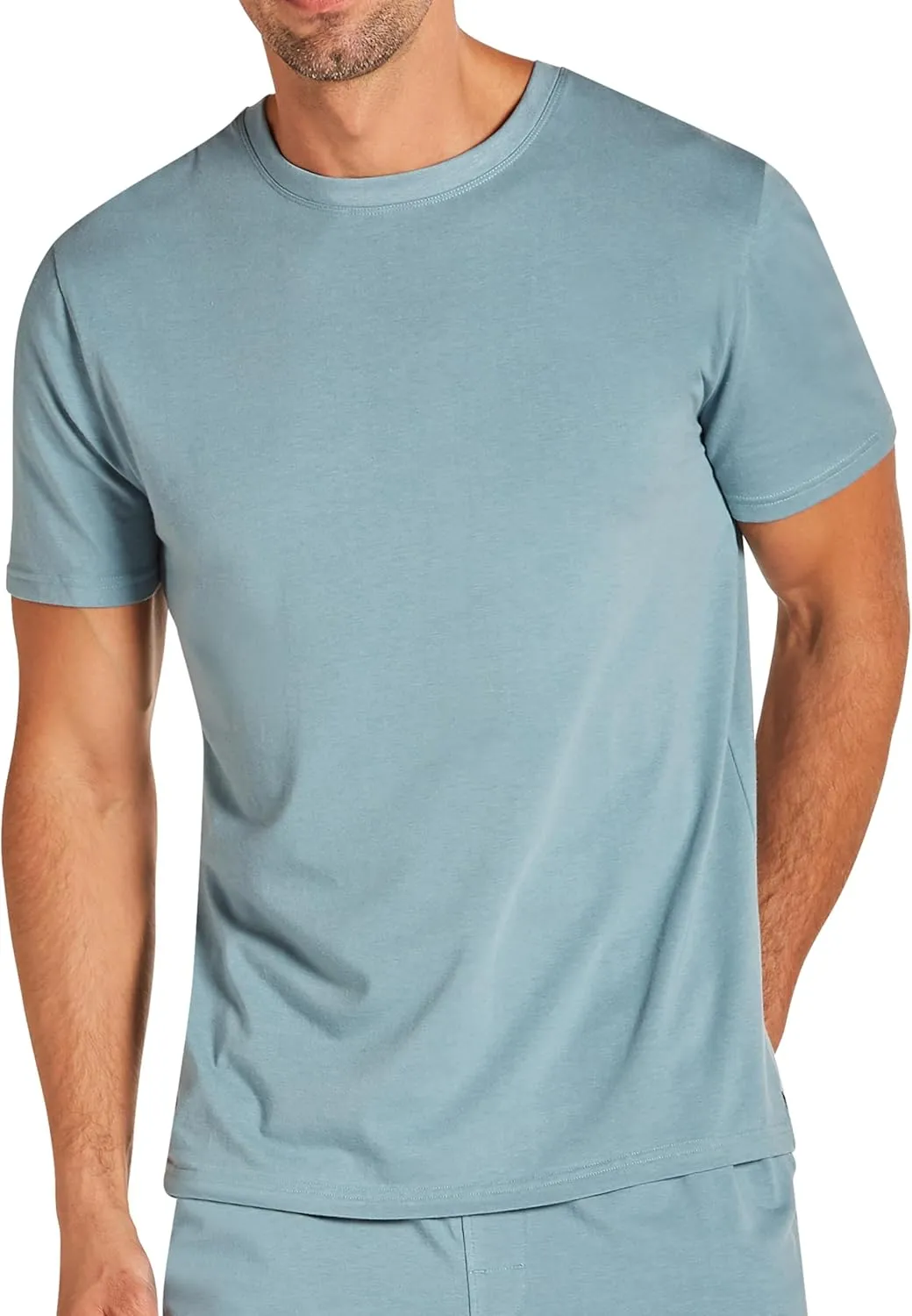 TAHARI Men's Ultimate Comfort Men's Crew Neck Sleep T-Shirt – Soft Cotton Blend, Lightweight & Breathable Lounge Shirt