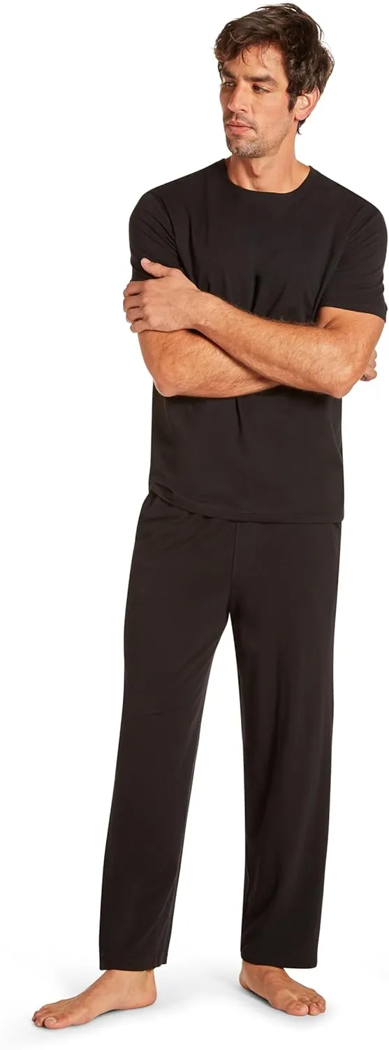 TAHARI Men's Ultimate Comfort Men's Crew Neck Sleep T-Shirt – Soft Cotton Blend, Lightweight & Breathable Lounge Shirt