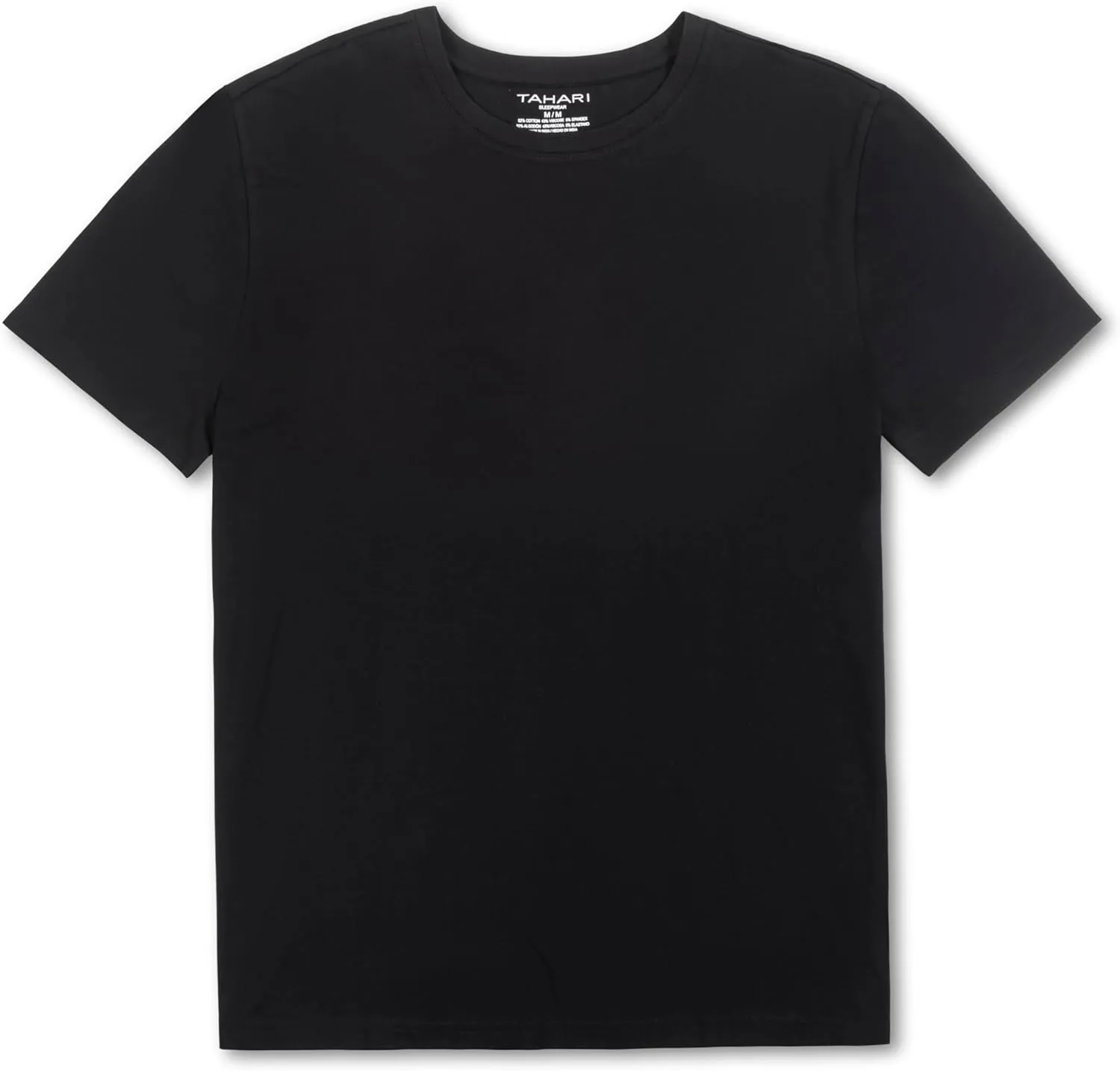 TAHARI Men's Ultimate Comfort Men's Crew Neck Sleep T-Shirt – Soft Cotton Blend, Lightweight & Breathable Lounge Shirt