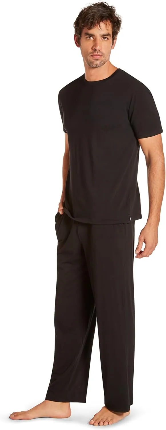 TAHARI Men's Ultimate Comfort Men's Crew Neck Sleep T-Shirt – Soft Cotton Blend, Lightweight & Breathable Lounge Shirt