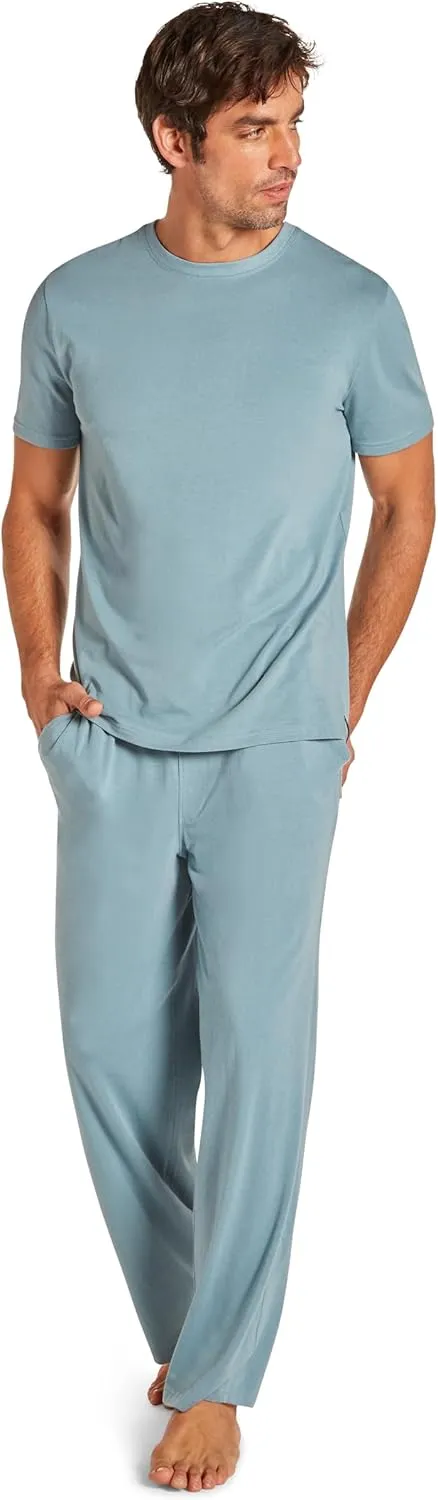 TAHARI Men's Ultimate Comfort Men's Crew Neck Sleep T-Shirt – Soft Cotton Blend, Lightweight & Breathable Lounge Shirt