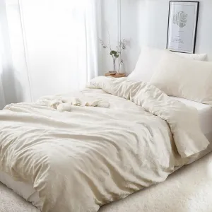Taupe Duvet Cover Twin Size - Jacquard Twin Duvet Cover Set with 1 Pillow Shams, 8 Corner Ties and 7 Buttons, 2 Pieces Breathable Textured Bedding Set for All Seasons, 68" x 90"