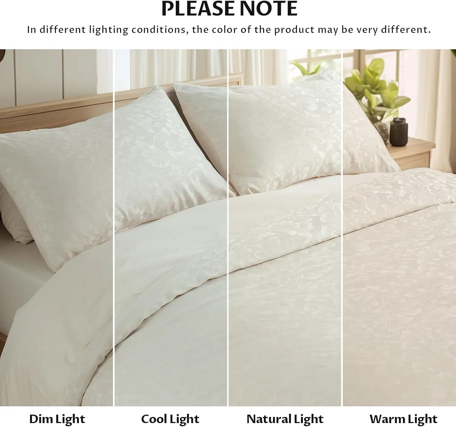 Taupe Duvet Cover Twin Size - Jacquard Twin Duvet Cover Set with 1 Pillow Shams, 8 Corner Ties and 7 Buttons, 2 Pieces Breathable Textured Bedding Set for All Seasons, 68" x 90"