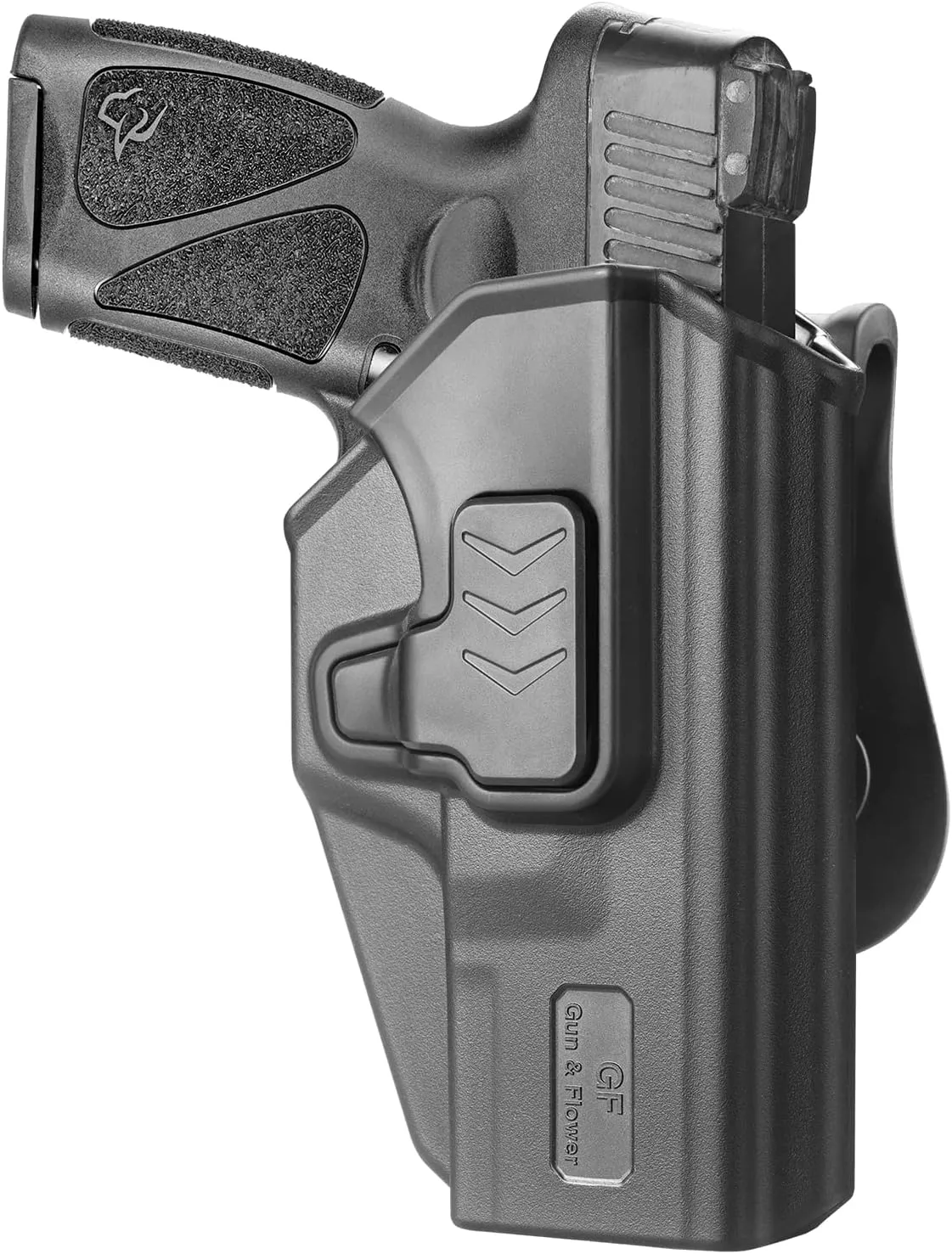 Taurus G3 Holster, OWB Polymer Holster Compatible with Taurus G3, Open Carry Holster for Outside Waistband, Index Finger Release System, 360 Degrees Adjustable, Right Hand Black