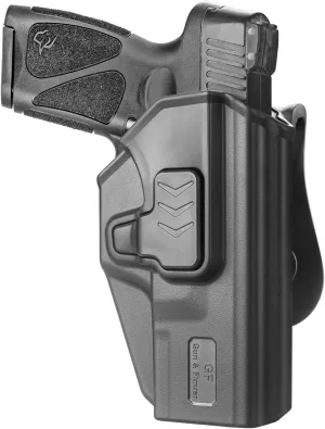 Taurus G3 Holster, OWB Polymer Holster Compatible with Taurus G3, Open Carry Holster for Outside Waistband, Index Finger Release System, 360 Degrees Adjustable, Right Hand Black